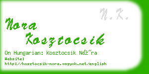 nora kosztocsik business card